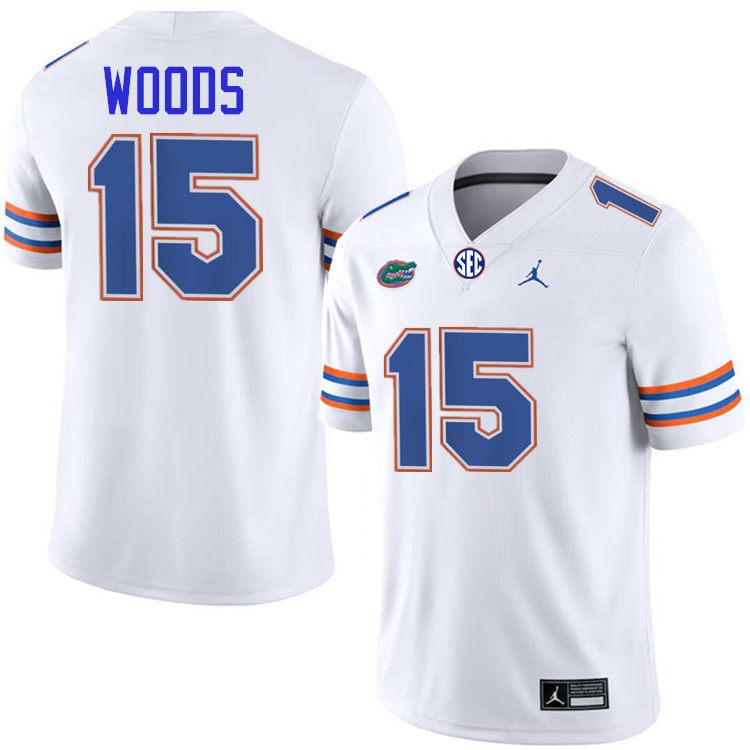 #15 Jayden Woods Gators Jersey,Florida Gators College Football Jerseys Stitched-White